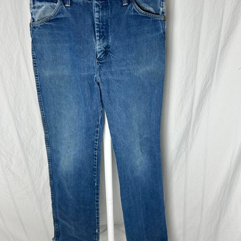 Vintage Wrangler 936PWD Jeans Measures W32 L32 Blue Slim Straight Leg